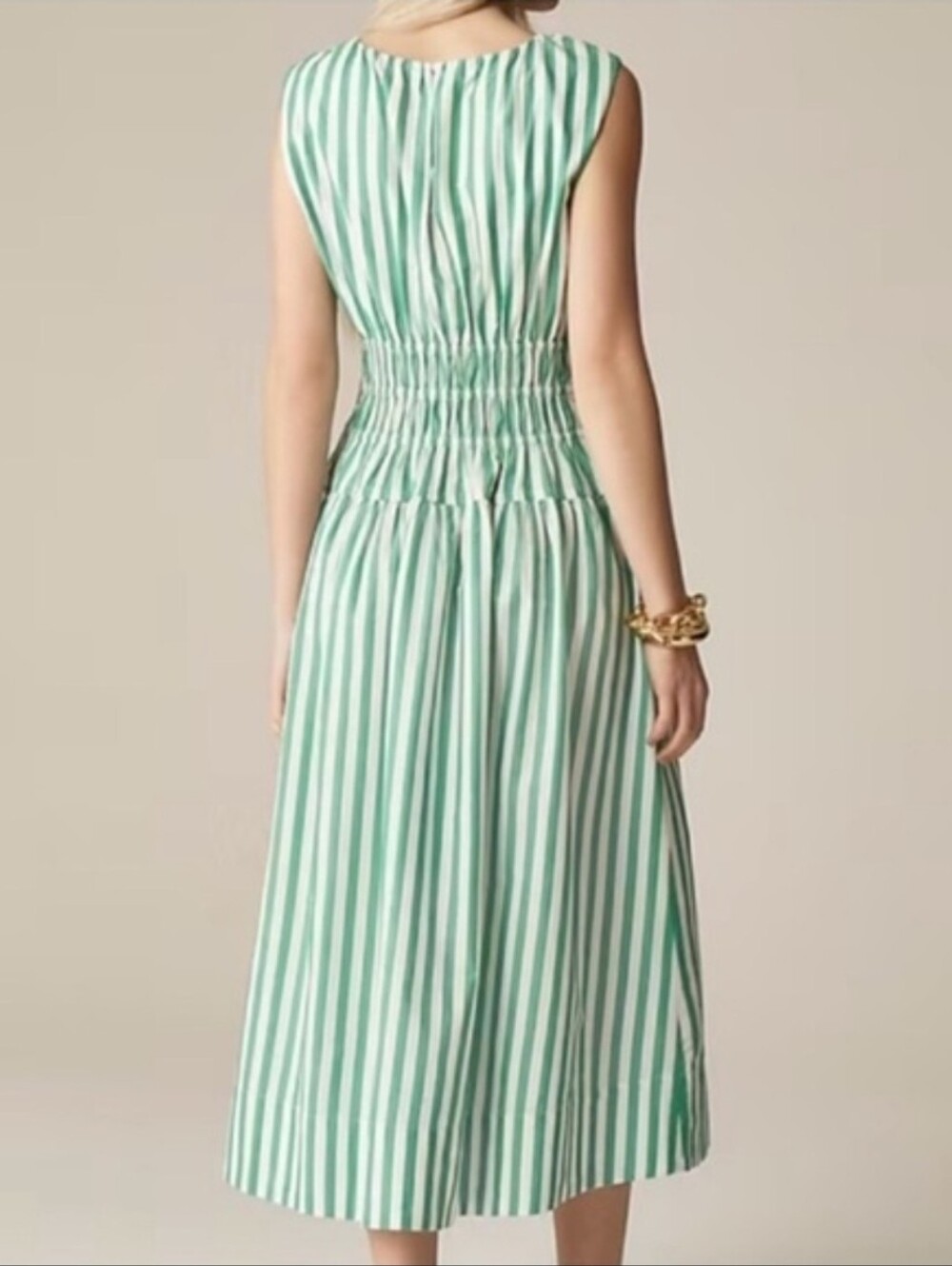 J.CREW Hyacinth Striped Cotton Poplin Dress Size L - Picture 3 of 8